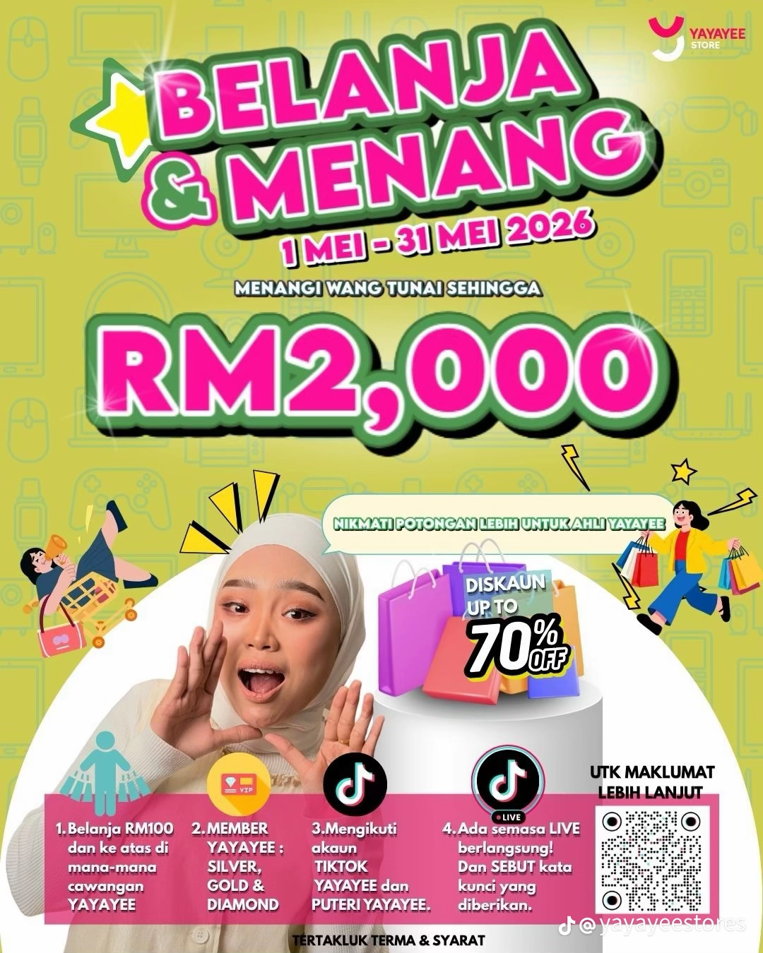 Peluang Menangi sehingga RM2,000 Tunai di Yayayee Gadget!